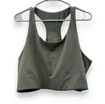 Girlfriend Collective Bra Olive Green Gray Scoop Neck Racerback Sports Bra 4XL