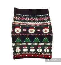 Santa Snowman Christmas Fair Isle Sweater Pencil Skirt Women’s Size Small Kitsch