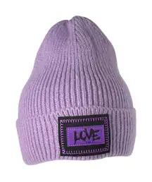 Unisex Knit Cap Beanie Double Layer Winter Hat Lavender Purple NEW