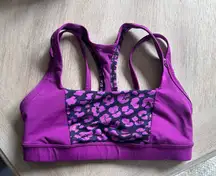 Purple Leopard Lululemon Sports Bra Print Size 6