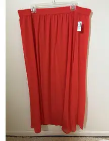 Old Navy Skirt Womans Size XL Chiffon Maxi Lined Flamingo Tulip Coral NEW