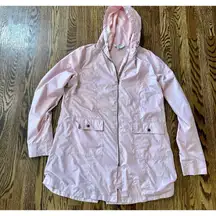 Serra Womens Pink Rain Coat Long Windbreaker Pockets‎ Insulated Size XL Flawed