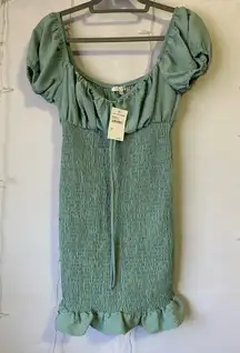 Love Tree Teal Puff Sleeve Blouse