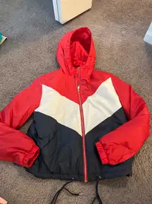 Red Puffer Rain Jacket