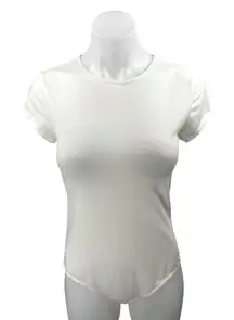 Reformation Jeans Raquel White Short Sleeve Tee T Shirt Bodysuit Top Size M