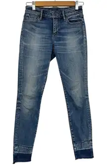 Lucky Brand Ava Legging Womens High Rise Jeans 25 Medium Wash Raw Hem Skinny