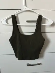 aerie dark green sports bra