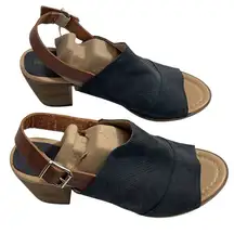 NWT Sophia Milano Perforated Suede Slingback‎ Heel Sandal Size 7.5 Blue Shoes