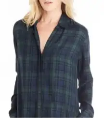 Michael Stars Plaid Boyfriend Button up Shirt Xsmall Womens Top