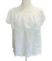 Oysho Women’s Lace Front White Top