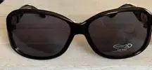 WOMEN'S FASHION SUNGLASSES BLACK PLASTIC FRAMES WITH GOLD EMBELLISHMENTS NEW