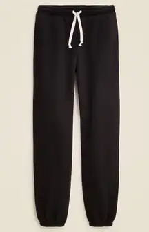 EUC J Crew women’s Heritage fleece jogger pant relaxed fit black Sz S small tear