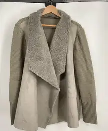 Bagatelle suede Faux Fur‎ Knit Jacket sweater Coat, Size 2X