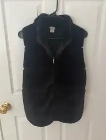 Black Faux Fur Vest