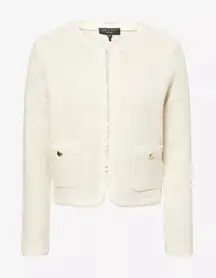 Rag & Bone Claire Textured Cardigan - Off White - Size Small