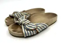 Loeffler Randall Beattie Knotted Striped Slide Sandals Women's 5 US