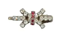 Vintage Women's Ribbon Style Rhinestones Barrette Classic Elegance Collectible