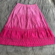 vintage y2k Bobbie Brooks pink ombré tiered cotton skirt size medium
