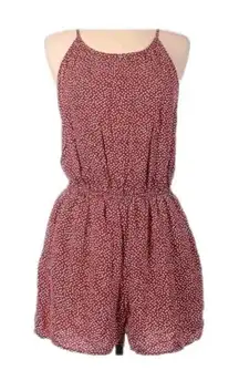 Old Navy Women's Keyhole Romper Red Polka Dot Size Small Preppy Summer Boho