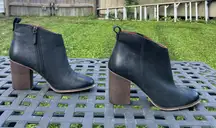 BP Lance-Lea Block Heel Bootie (Women)‎ coal Black  Leather -Size 11