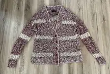 Lane Bryant 18/20 Purple Plus Size Button Up Cardigan