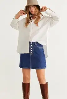 Mango  Button denim miniskirt