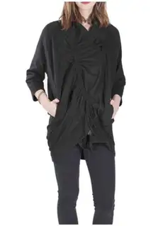Prairie Underground moth asymmetrical organic wrap M coat