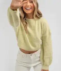 Anthropologie earth music & ecology fuzzy fur knit sweater