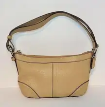 F12321 MADISON TAN PEBBLE LEATHER CONVERTIBLE HOBO CROSSBODY