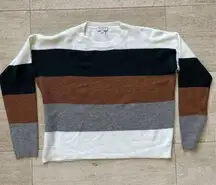 Andree by Units Colorblock Stripe Sweater Dark Green Copper‎ Taupe M