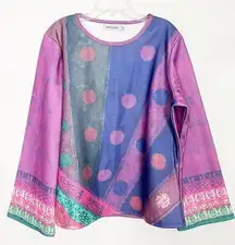 Miss Look Flared Sleeve Multicolor Women's Pullover Size XL