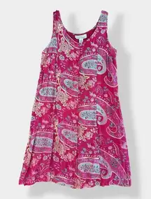 Sacred Threads‎ Vintage Boho Red Floral Paisley mini dress Size S/M