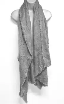 Banana Republic Speckled Grey Fringe Lightweight Scarf Grey