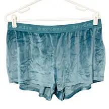 Juicy couture Large Blue Rhinestone Velour Tracksuit Track Shorts Turquoise NEW