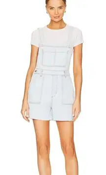 NEW WeWoreWhat Revolve Slit Light Wash Denim Women XS Short Summer Overalls