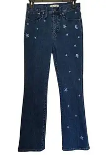 Madewell Womens Size 25 Cali Demi Boot Cropped Star Moon Celestial Edition Jeans
