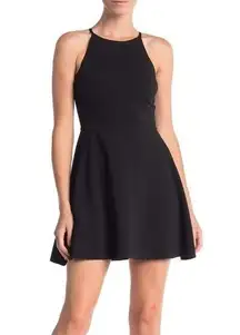 NWT Love…Ady Black Halter Skater Dress New Texture