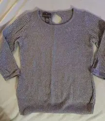 fenn wright manson womens wool blend silver metalic sweater size medium pullover