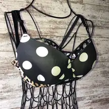 Victoria’s Secret PINK bra cheetah print and polkadot 34C pink vs animal PRINT‌