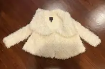 Cream faux fur coat