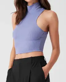 ALO Yoga Lavender Mock Neck Crop Top