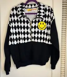 Aviator Nation smiley checkered pullover