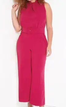 raspberry pink high neck jumpsuit NWT 14