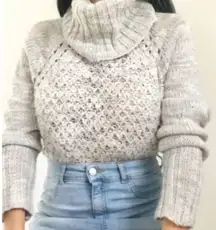 Sanctuary Wool Blend Cowl Tunic Sweater In light grey size M