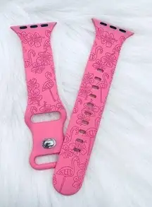 New Pink Floral Design Watch Bands For Apple Watch Series  42mm 44mm 45mm 49mm