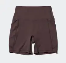 Uniqlo Ultra Stretch AIRism Biker Shorts in Dark Brown