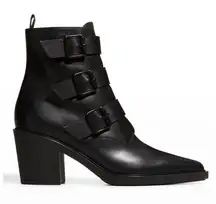 Gianvito Rossi Reem 3-Buckle Western Block-Heel Booties