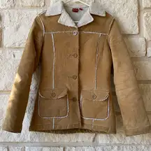 TILT Leather and Faux Shearling Sherpa Coat