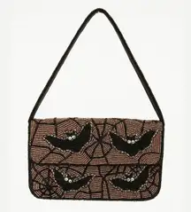 Handcrafted in India Bat Spiderweb Beaded Halloween Shoulder Bag Purse Handbag