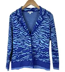 Isaac Mizrahi Live Size XS Long Sleeve Notch Lapel Cardigan Sweater Blue Purple